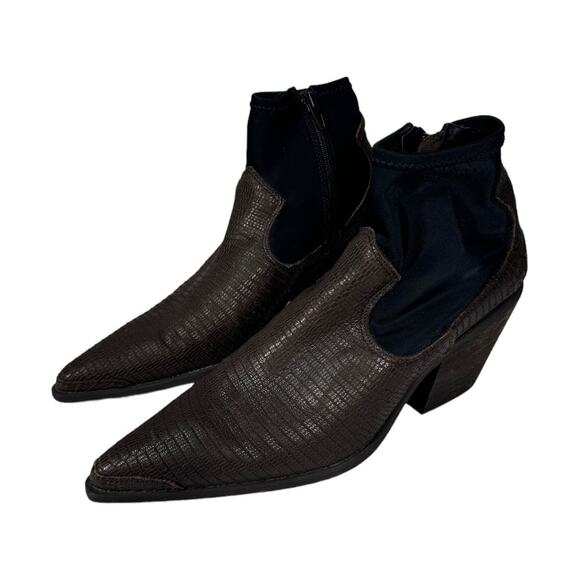 Free People Shoes - Free People Jackson West Ankle Boot 37 7 Brown Black Leather Bootie Boho